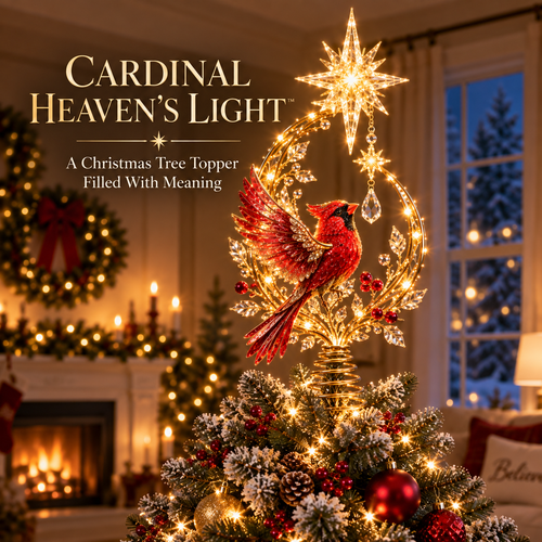 ❤️Cardinal Heaven’s Light Tree Topper🐦🎄