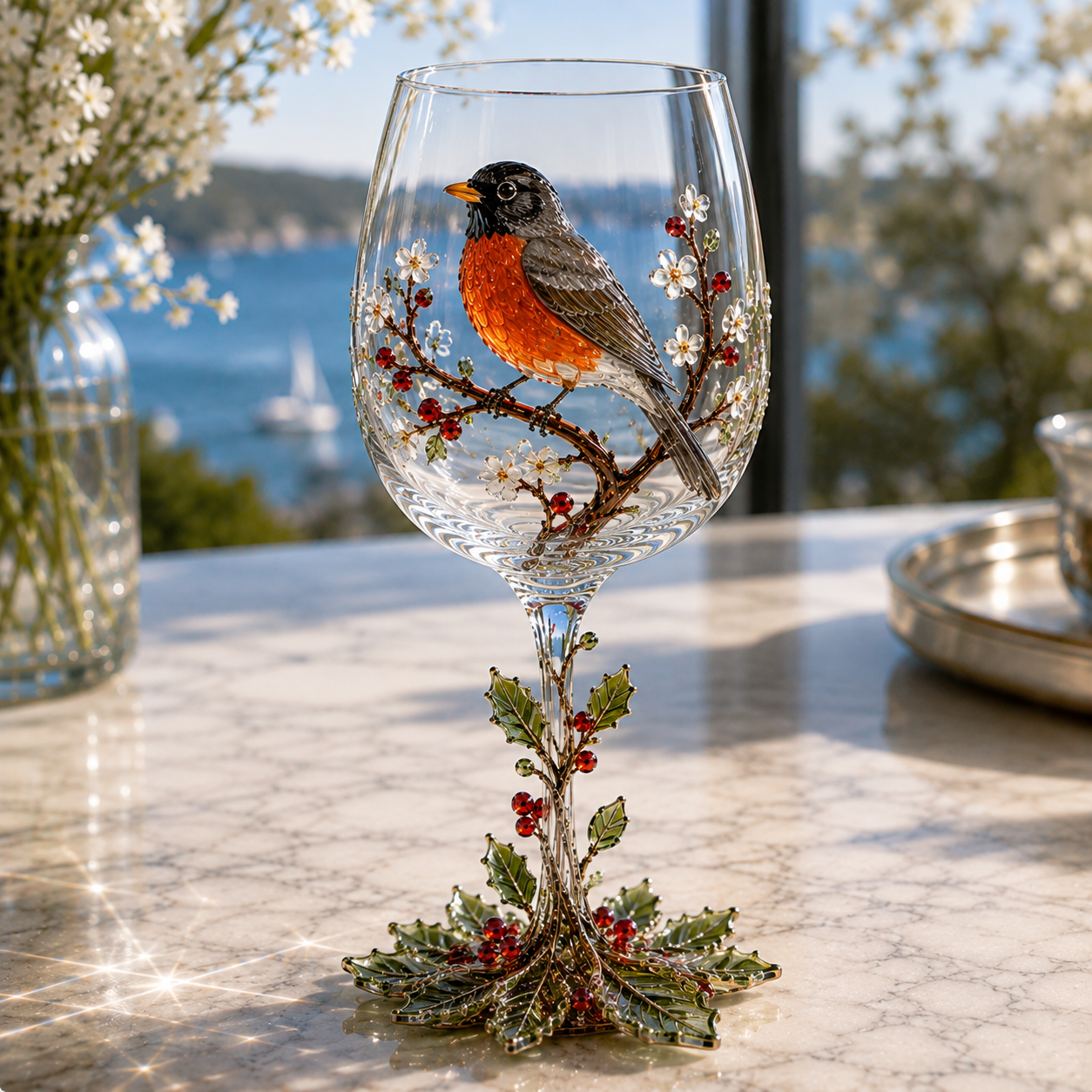 🐦 Nature’s Winged Beauties – 3D Bird Wine Glass Collection