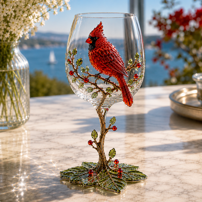 🐦 Nature’s Winged Beauties – 3D Bird Wine Glass Collection