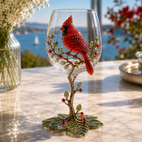 🐦 Nature’s Winged Beauties – 3D Bird Wine Glass Collection