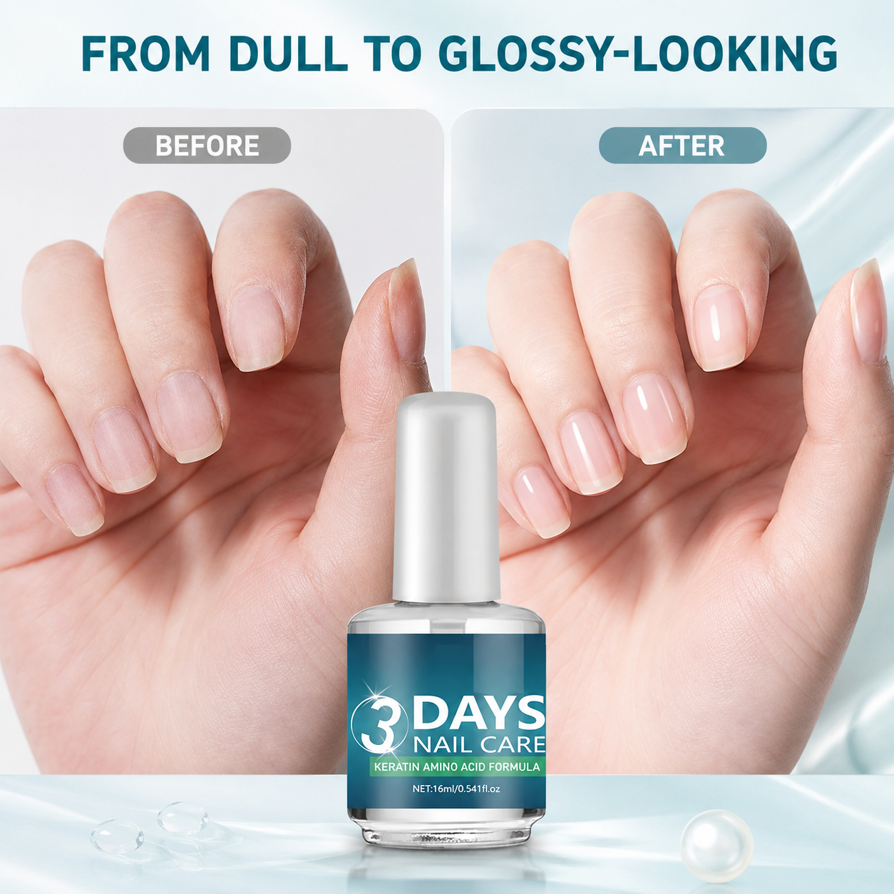 💝LAST DAY 49% OFF💝3 Days Nail Care - Keratin Amino Acid Formula, Suitable for Soft and Fragile Nails