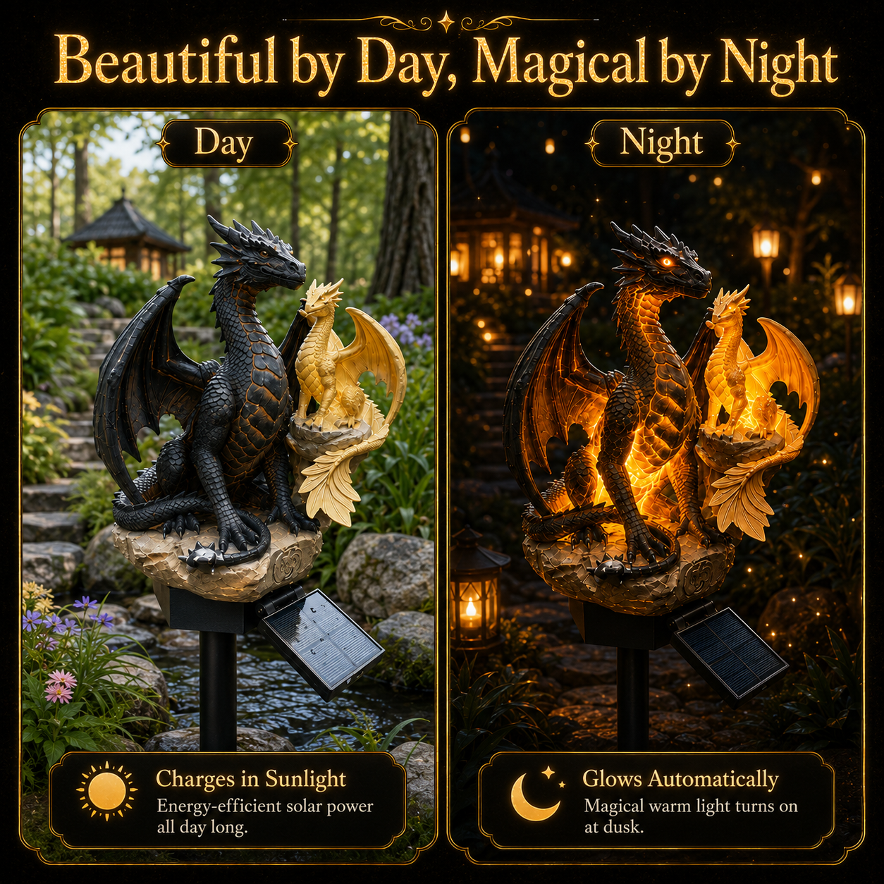 🏅2026 Best Selling Solar Garden Lights 🐉 Amethyst Crystal Dragon – Solar Dragon Crystal Garden Light✨️