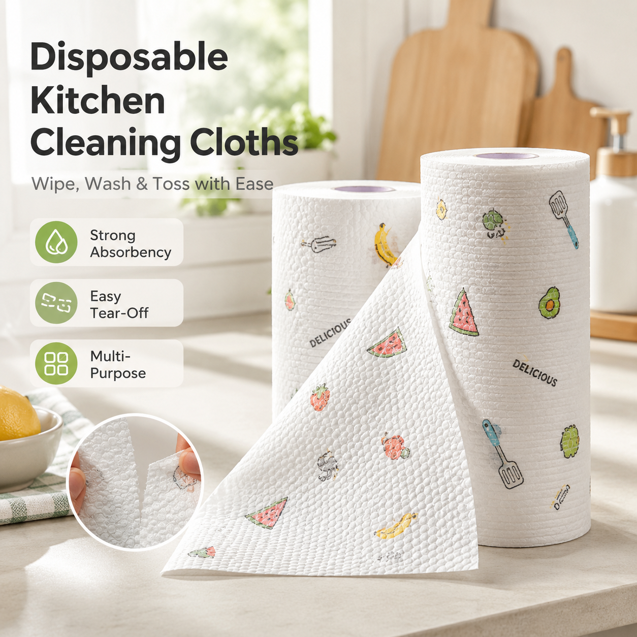 ✨55% OFF TODAY🧽 Disposable Kitchen Cleaning Cloths 💦Ultra Absorbent • Grease-Fighting • Hygienic