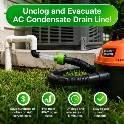 🔥HOT SALE 50% OFF🧊AC Drain Line Cleaner Adapter Evacuates & Unclog AC Drain Line