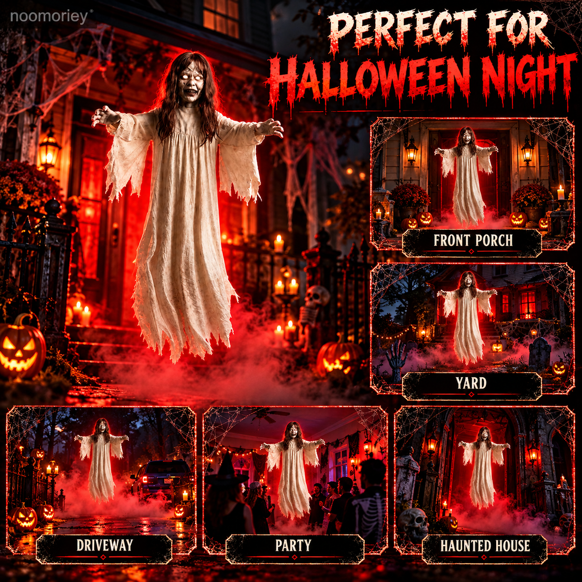 👻 Hauntdrone™ Ghost Girl & Demon Nun – Flying Halloween Scare Prop with Live Camera