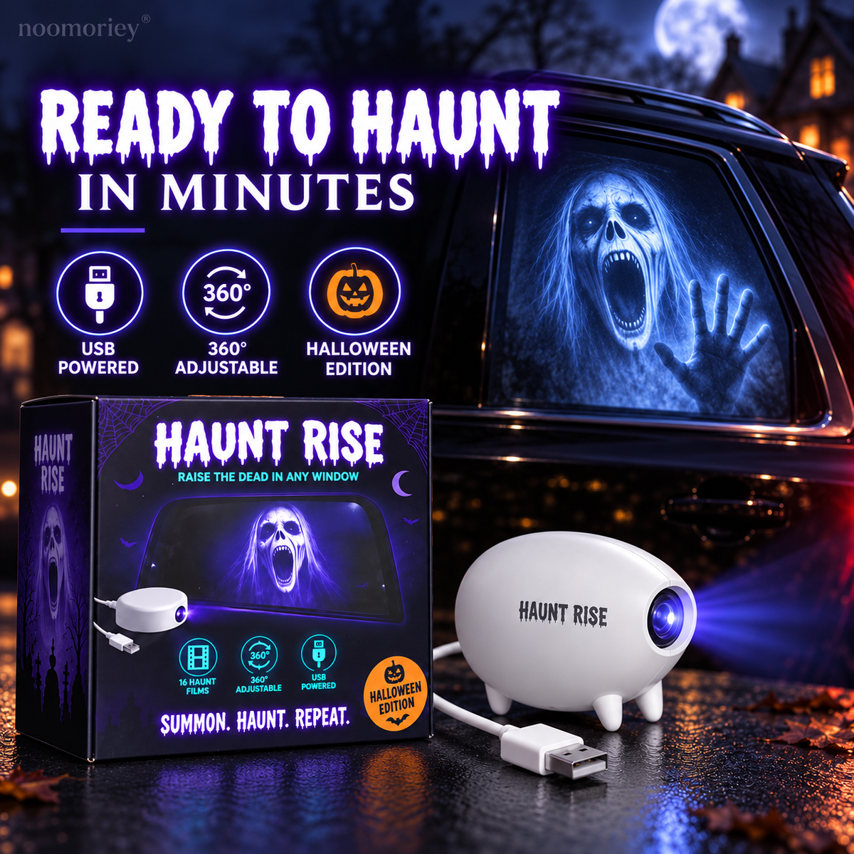 🎃🎃 Halloween Window Projector 👻 16 Spooky Films USB Powered Holiday Decor