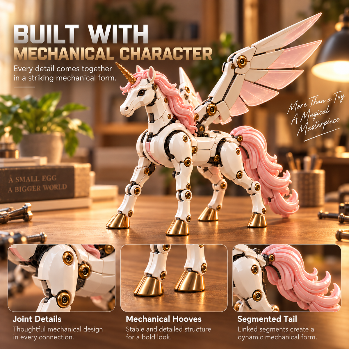 🌈🦄 2-in-1 Transforming Mechanical Unicorn Egg – Winged Fantasy Figure