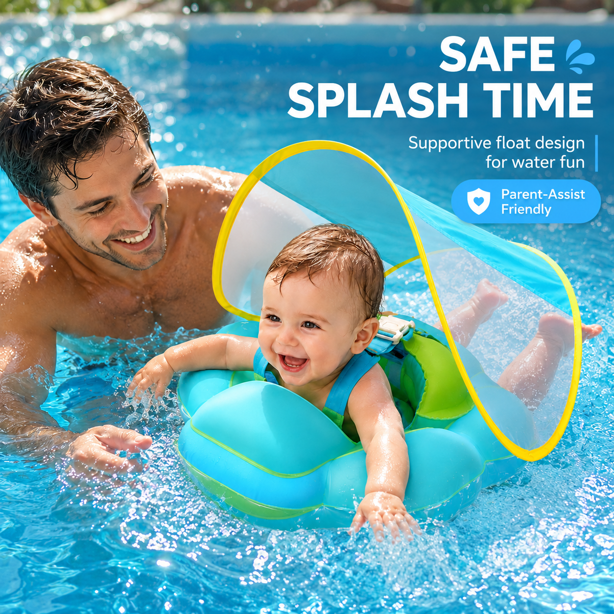 🏖️✨ Baby Swim Float with Safety Seat – Perfect for Water Play