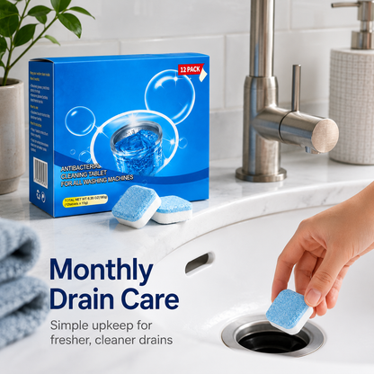 🔥HOT SALE 55% OFF💥🫧Drain Cleaning Tablets 12 Pack For Sinks, Showers & Washing Machines