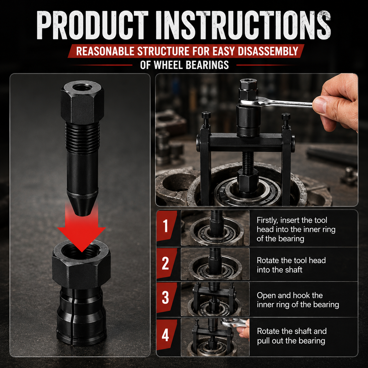 ⚒️ 10Pcs Heavy Duty Blind Hole Bearing Puller Tool Set