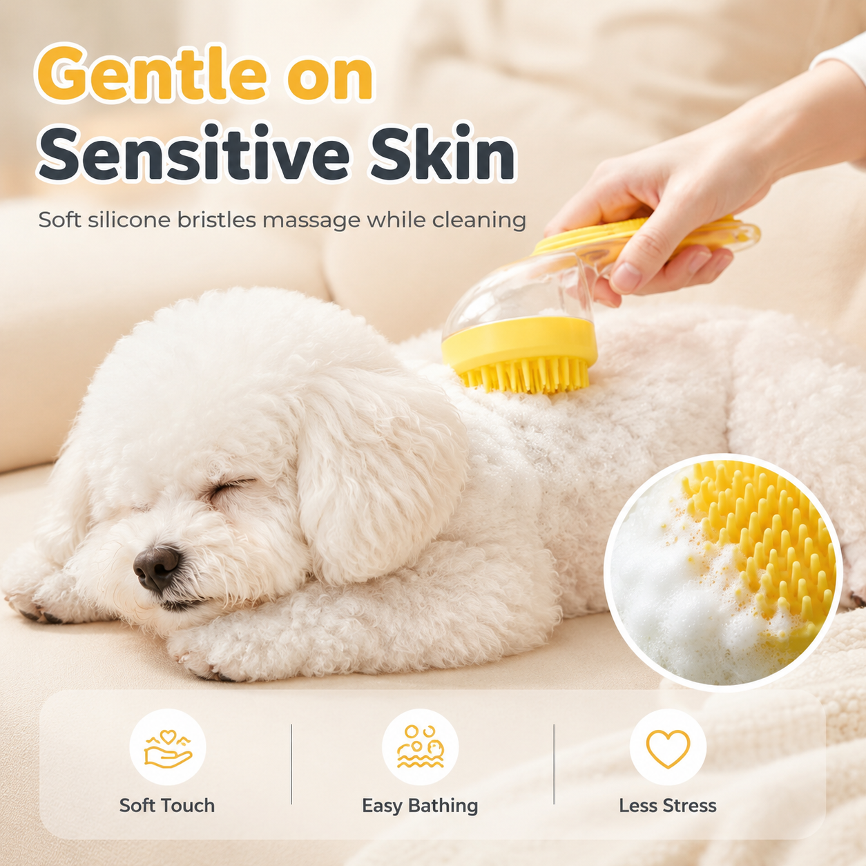 🐶BUY 2 GET 1 FREE🛁 2-IN-1 Pet Bath Brush with Shampoo Dispenser