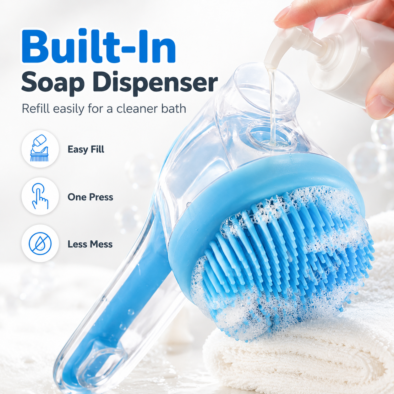 🐶BUY 2 GET 1 FREE🛁 2-IN-1 Pet Bath Brush with Shampoo Dispenser