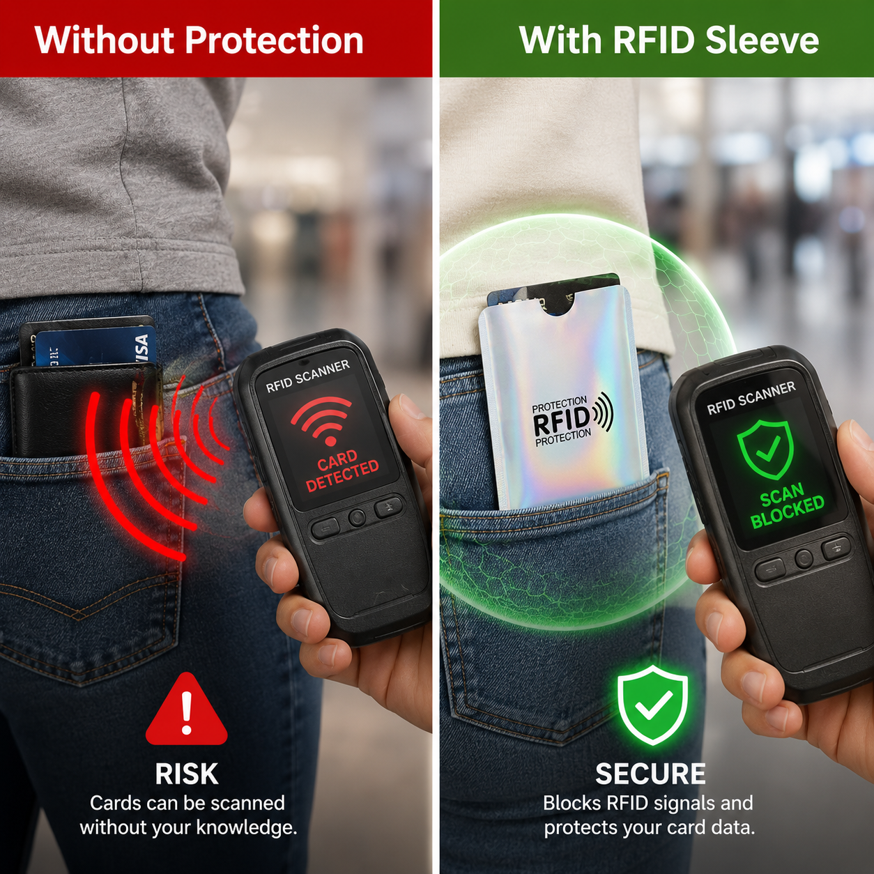 🔒50% OFF TODAY💳 RFID Blocking Sleeves – Stop Digital Pickpockets