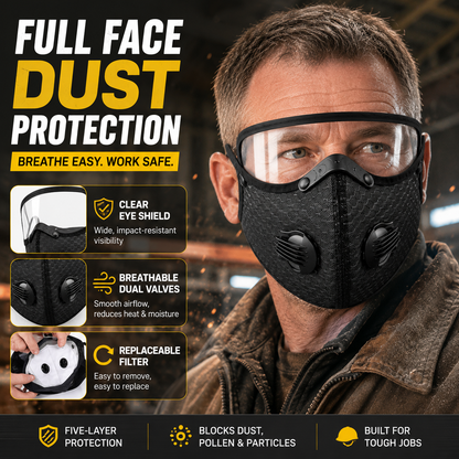 🔥50% OFF TODAY😷 Full Face Dust Blocking Work Mask