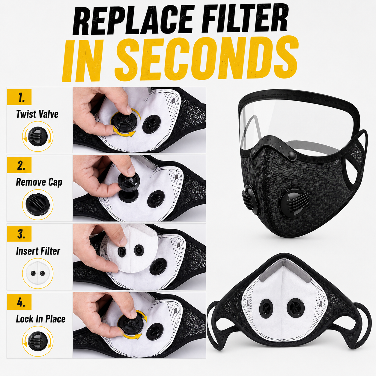 🔥50% OFF TODAY😷 Full Face Dust Blocking Work Mask