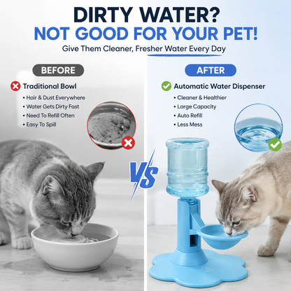 💥OFF 50% TODAY🐾 Automatic Pet Water Dispenser – Gravity Self Refilling Cat & Dog Water Bowl