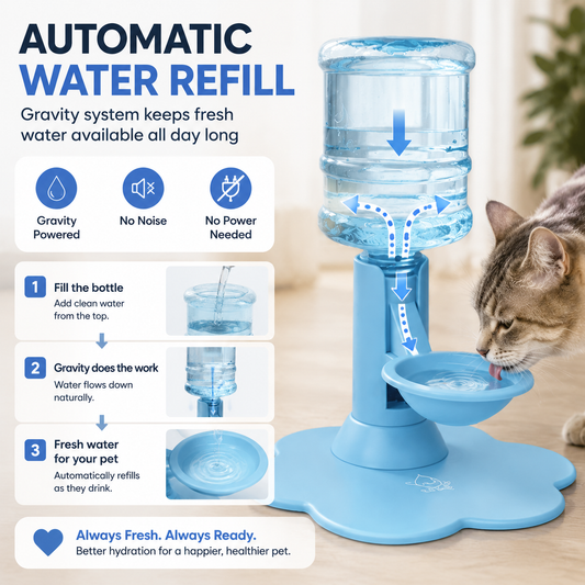 ✨OFF 50% TODAY💧 Automatic Pet Water Dispenser – Gravity Self-Refilling Water Bowl for Cats & Dogs 🐶🐱
