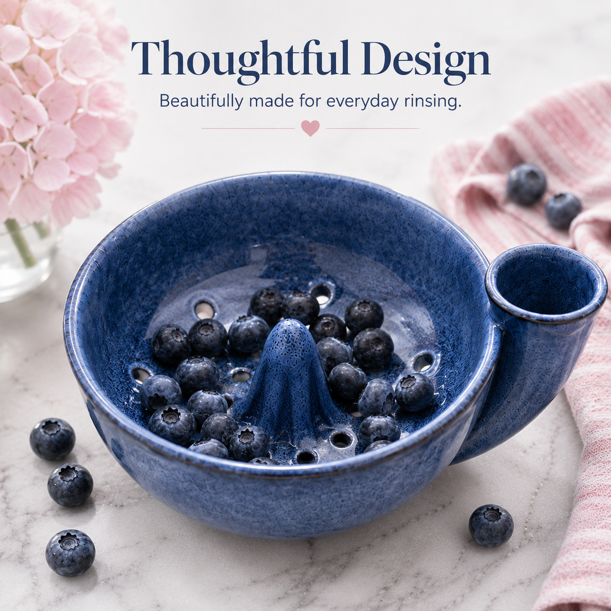 🌸 TODAY ONLY 55% OFF 🍓 Artisan Swirling Berry Wash Bowl – Rinse, Drain & Serve