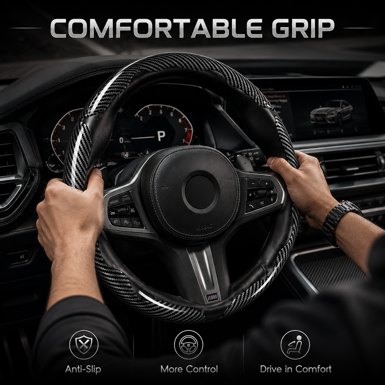 ⚡ FLASH SALE🚗Universal Comfort Grip Steering Wheel Cover