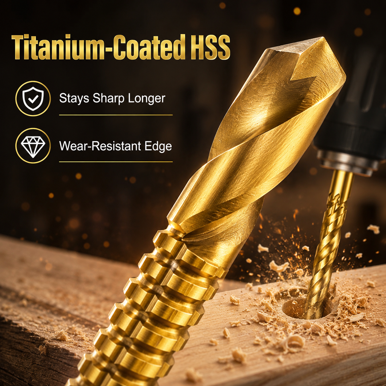 🔥50% OFF TODAY💪6-Piece 3–8mm Titanium Drill Bits⚡ Built for Metal, Wood & Plastic
