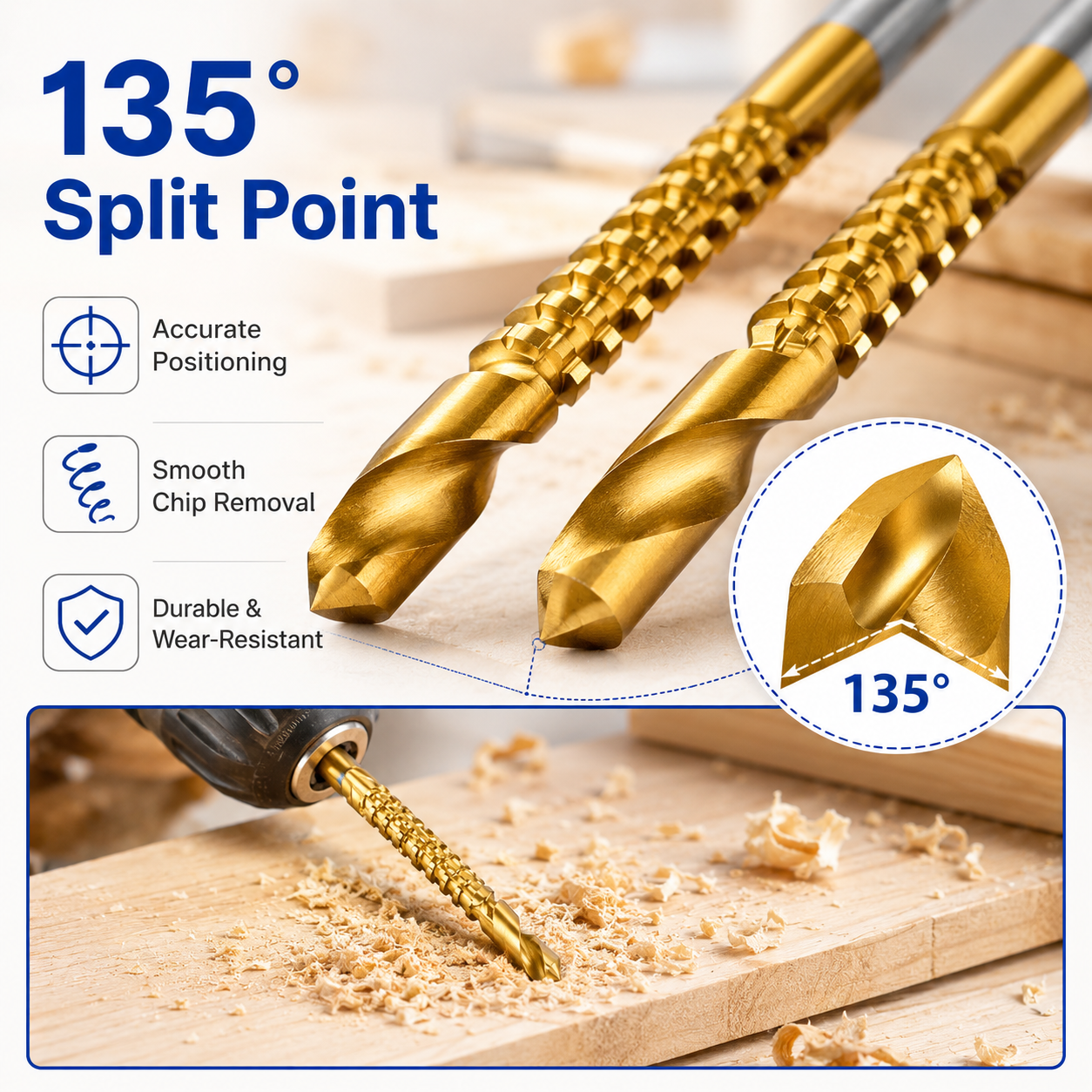 🔥50% OFF TODAY💪6-Piece 3–8mm Titanium Drill Bits⚡ Built for Metal, Wood & Plastic