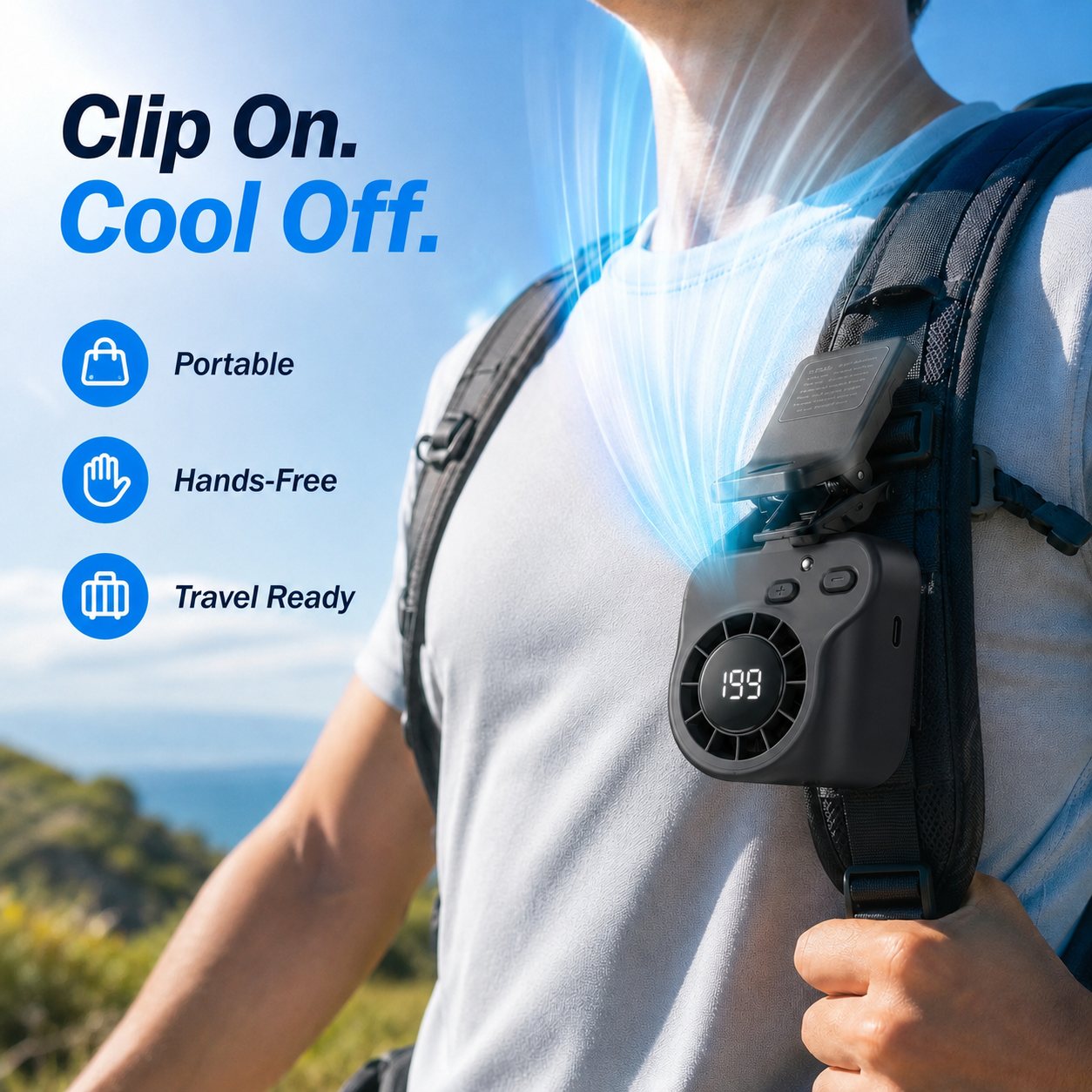 🔥HOT SALE 50% OFF🌀Car Clip Fan with 360° Rotation & USB Rechargeable