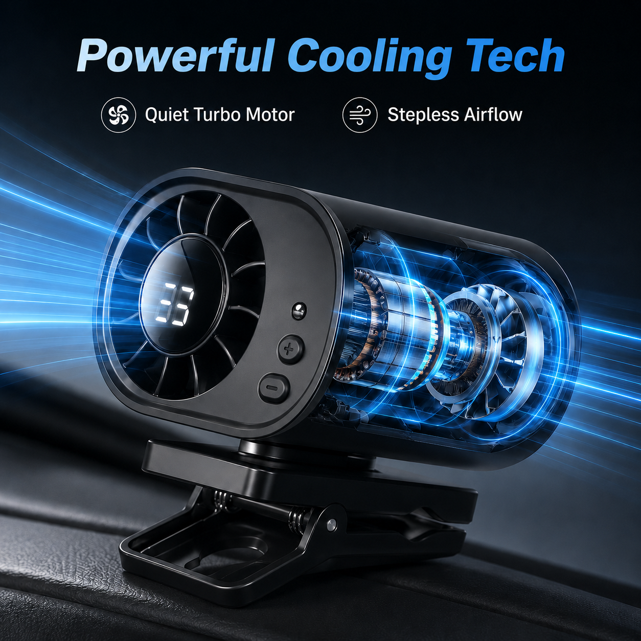 🔥HOT SALE 50% OFF🌀Car Clip Fan with 360° Rotation & USB Rechargeable