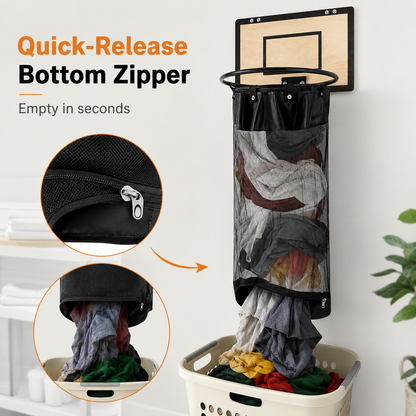 🏀 Over-the-Door Basketball Laundry Hamper – Turn Laundry into a Fun Game