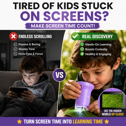 🔥HOT SALE 55%OFF🔬 1000X Handheld Microscope for Kids with 4K 2.0" Screen – Turn Screen Time Into Discovery