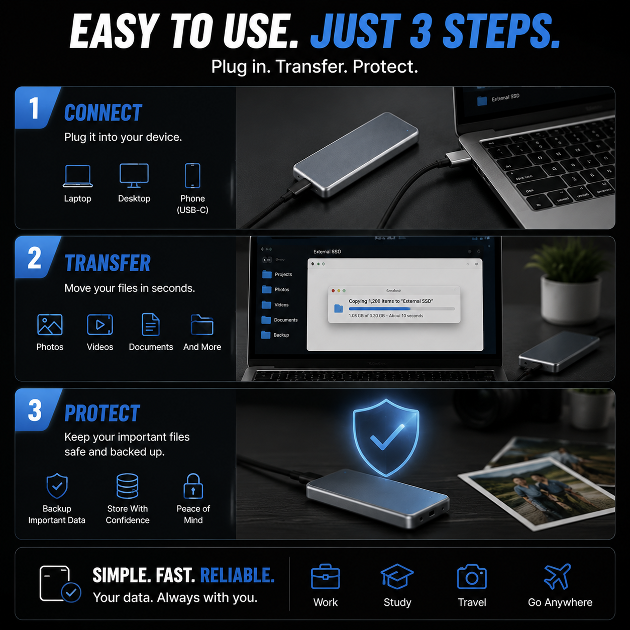 🔥LAST DAY 49% OFF-Portable External SSD💾 – Protect Your Photos, Videos & Important Files