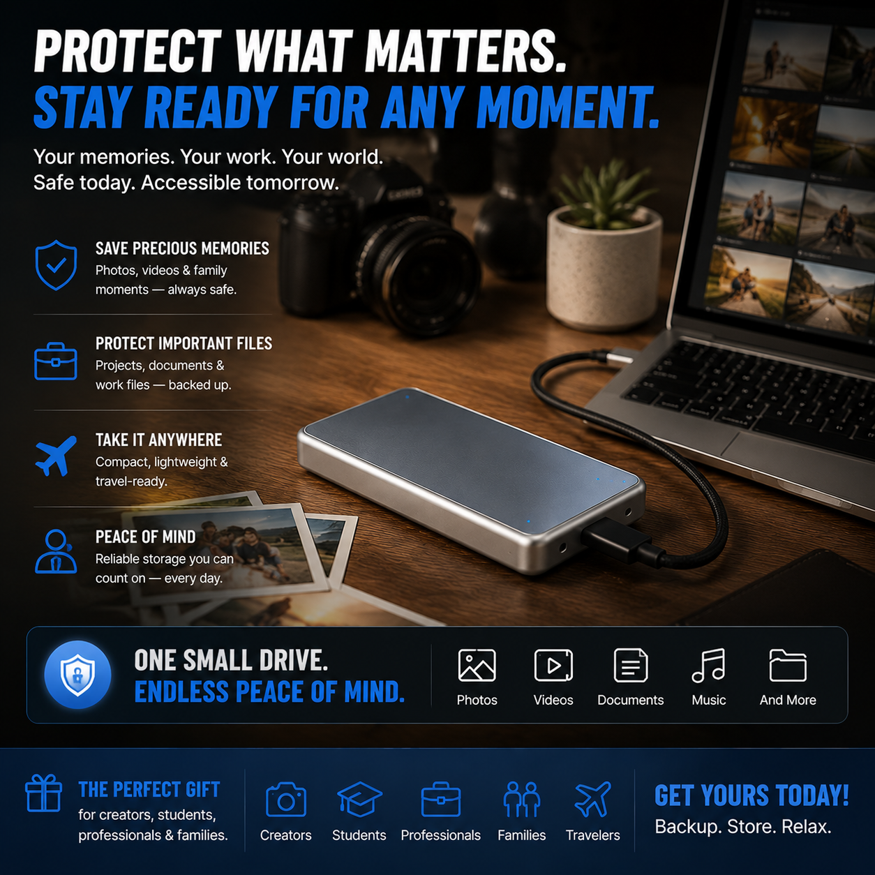 🔥LAST DAY 49% OFF-Portable External SSD💾 – Protect Your Photos, Videos & Important Files