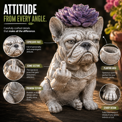 🎁 SPECIAL OFFER | Funny Bulldog Planter – Unique Plant Lover Gift & Cheeky Garden Decoration