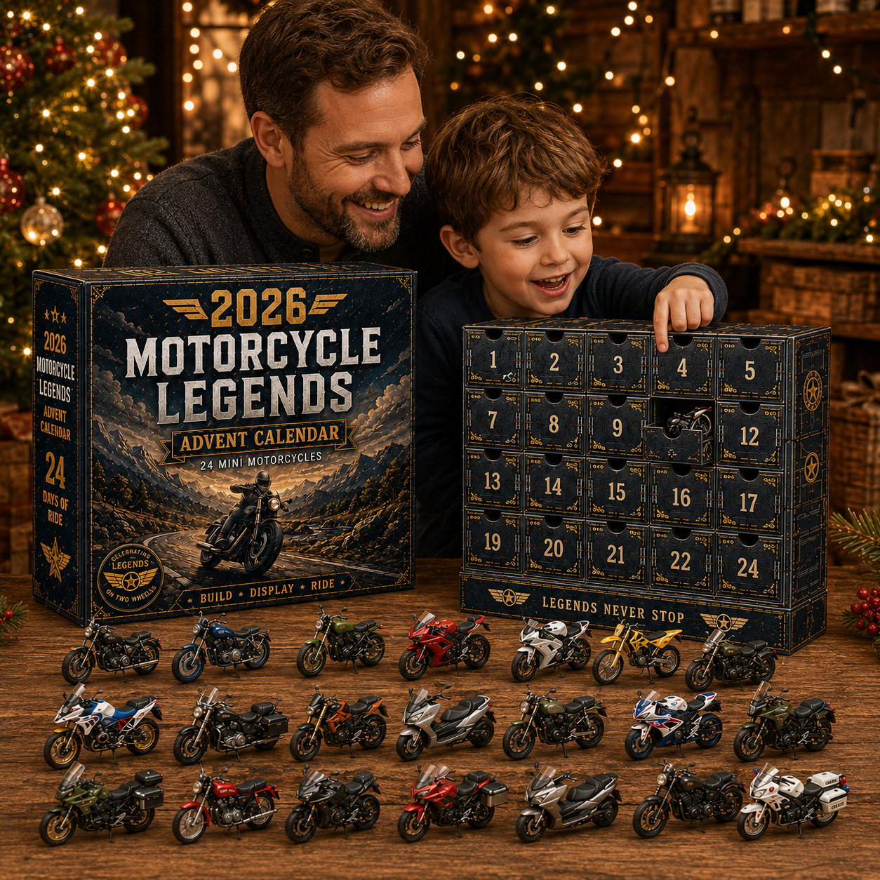 🏍️ 2026 Motorcycle Advent Calendar – 24 Mini Motorcycles, 24 Days of Legendary Rides