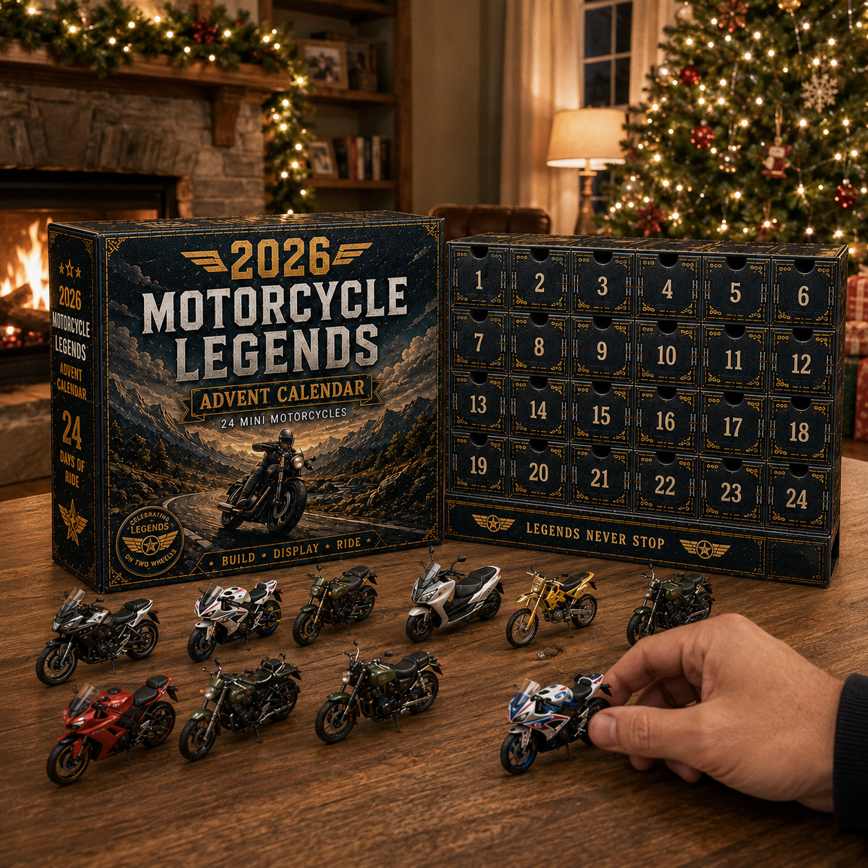 🏍️ 2026 Motorcycle Advent Calendar – 24 Mini Motorcycles, 24 Days of Legendary Rides