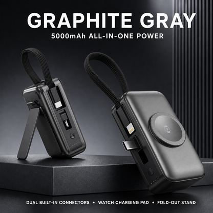 🔥50% OFF TODAY🔋 3-in-1 Mini Power Bank – Phone, Watch & Foldable Stand