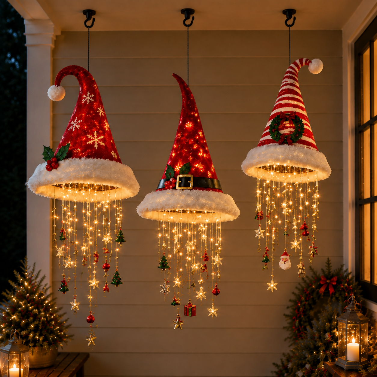 🔥HOT SALE 55% OFF🎅 Santa Hat Hanging Chandelier 🎄