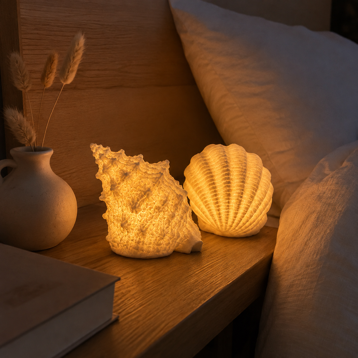Coastal Afterglow Shell & Conch Light Set