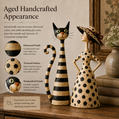 ✨Vintage  Cat & Lady Sculptures