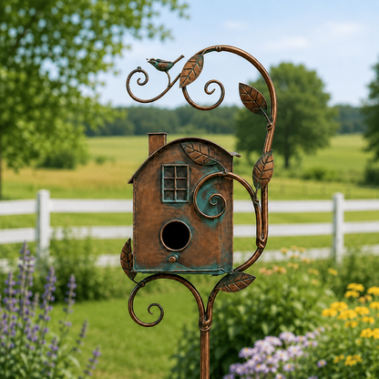 🔥70% OFF Today🐦Handmade Iron Birdhouse – Rustic Outdoor Garden Bird House