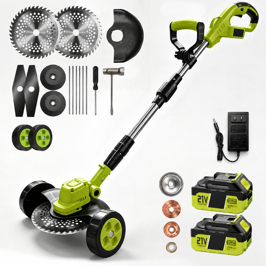 🌿⚡3-in-1 Cordless Lawn Mower with 2×21V Batteries, German Quality Lightweight Grass Trimmer