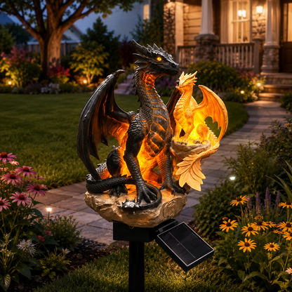 🏅2026 Best Selling Solar Garden Lights 🐉 Amethyst Crystal Dragon – Solar Dragon Crystal Garden Light✨️