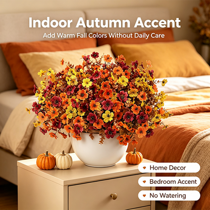 🎁55% OFF Today⏰Fall Artificial Flower Halloween 12pcs, UV Resistant Colorful Fake Flower🍂