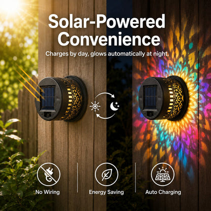 ✨ Solar Mandala Wall Light 🥇 – Waterproof Outdoor Garden Fence Projector Lamp with Magical Ambient Glow🪐🌌-8CR5