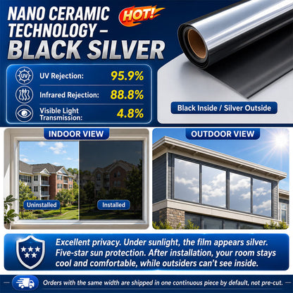 🔥50% OFF TODAY☀️One-Way Mirror Window Film – Heat Control & UV Protection