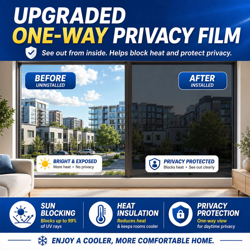 🔥50% OFF TODAY☀️One-Way Mirror Window Film – Heat Control & UV Protection