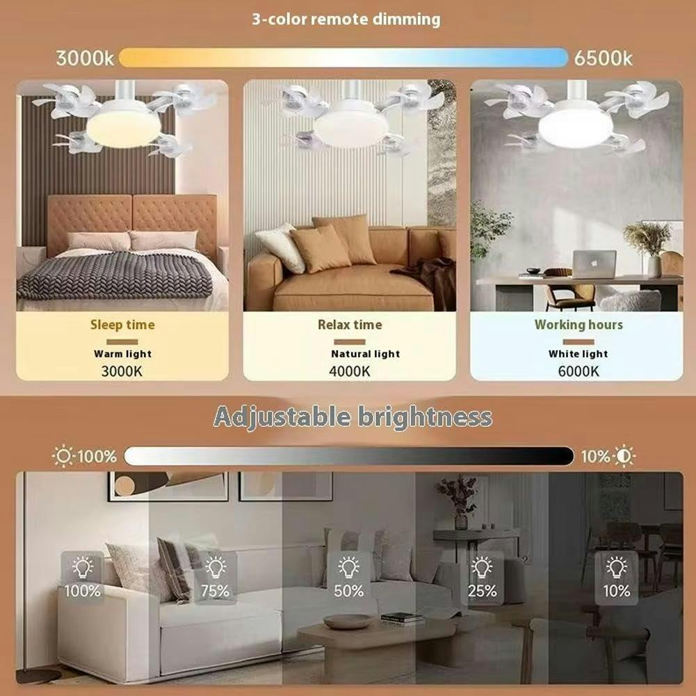 Smart Drone Fan Light Ceiling Lamp with Remote Control – 2 in 1 Decorative LED and Quiet Fan
