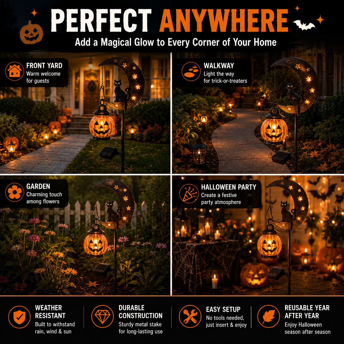 🎃 Shop Early for Halloween! 49% OFF Pumpkin Moon Garden Stake Light