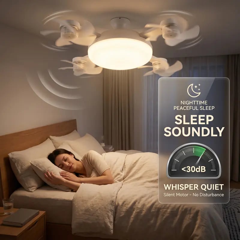 💥 55% OFF TODAY❄️Stay Cool & Bright💡 2-in-1 Ceiling Fan Light 🏠Perfect for Bedrooms, Kitchens & Garages