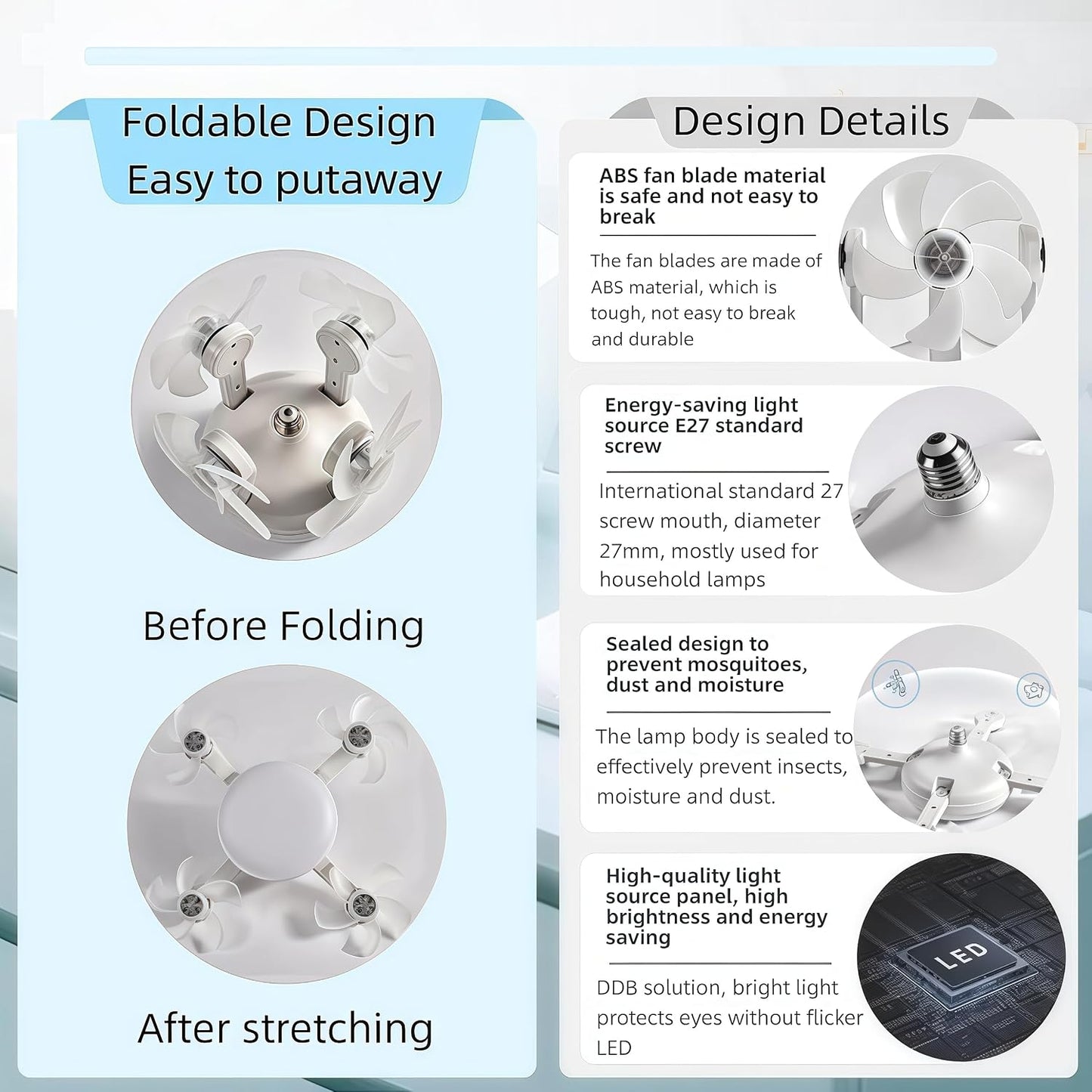 💥 55% OFF TODAY❄️Stay Cool & Bright💡 2-in-1 Ceiling Fan Light 🏠Perfect for Bedrooms, Kitchens & Garages