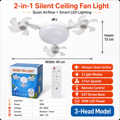 💥 55% OFF TODAY❄️Stay Cool & Bright💡 2-in-1 Ceiling Fan Light 🏠Perfect for Bedrooms, Kitchens & Garages